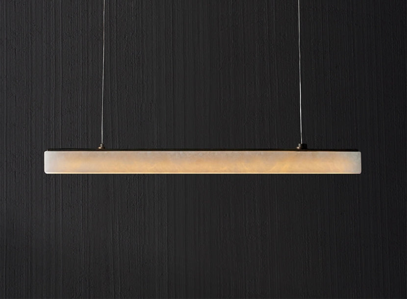 Sleek Italian linear pendant light with soft ambient glow