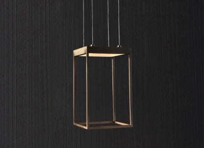 Modern Italian metal pendant light with geometric open-frame design