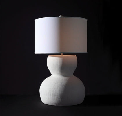 Sculptural ceramic table lamp featured in a curated lighting collection in Dallas