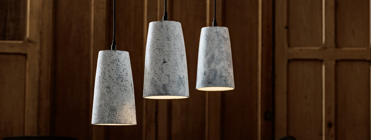 Handcrafted pendant lights featured in a curated lighting collection in Dallas