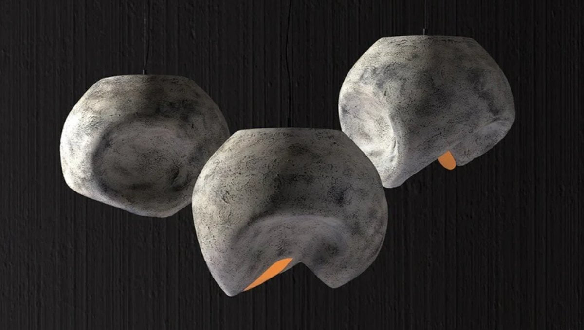 Custom sculptural pendant lights designed for a luxury home interior