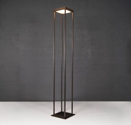 Minimalist artistic floor lamp with geometric black frame