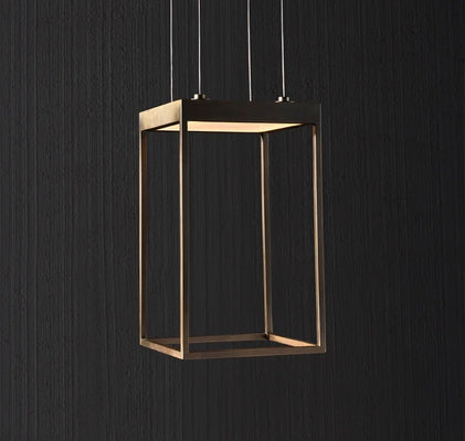 Modern geometric pendant light with open frame design for stylish interiors by RENGCO